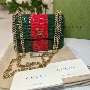 GUCCI Glazed Wicker Sherry Line Mini Cestino Shoulder Bag